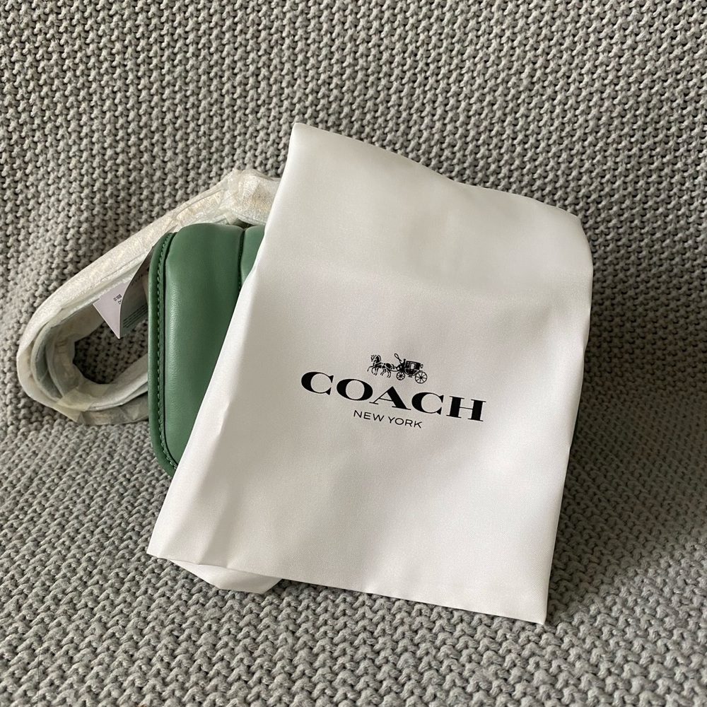 Coach Quilted Dinky 18 in Washed Green NWT - Picture 5 of 16